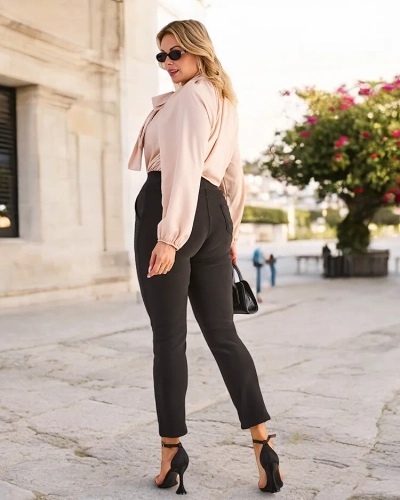 Royalfashion Pantalon treggings femme avec zircons PLUS SIZE