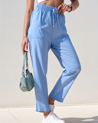 Pantalons droit en tissu Royalfashion pour femmes 7/8