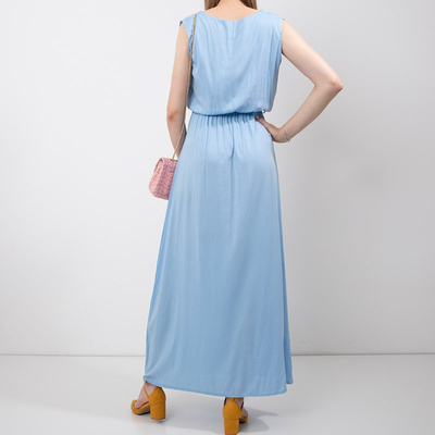 Robe longue femme bleue - Vêtements