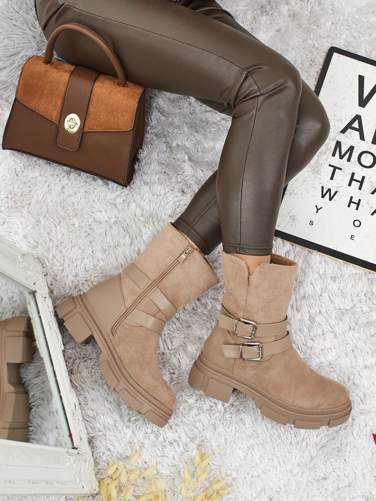 Bottines hautes pour femmes en éco-daim Callire