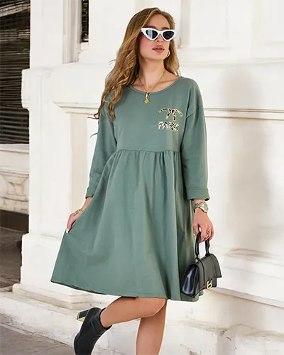 Royalfashion Robe en tissu pour femme