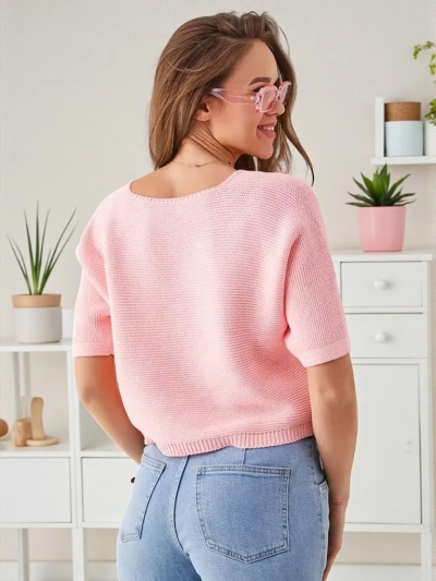 Royalfashion Pull court en coton pour femmes avec des papillons