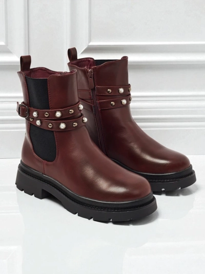 Bottines montantes pour femmes en cuir écologique Pearl Mist