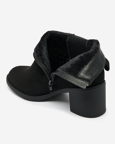 Royalfashion Bottes pour femme en éco-suède noir sur tige Nanhelyna