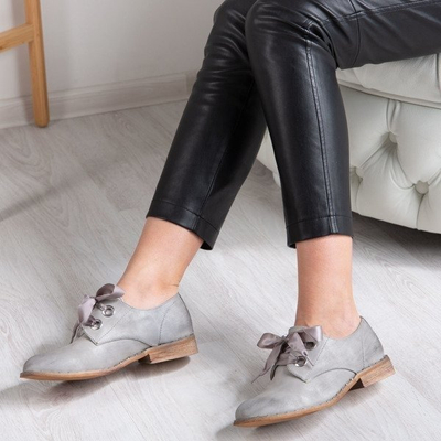 OUTLET Chaussures grises avec un ruban Zina - Footwear