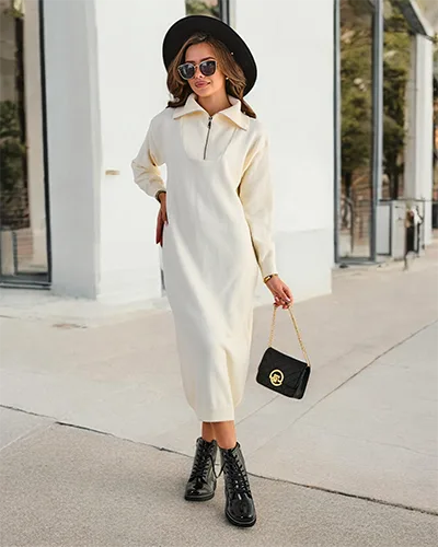 Robe-pull longue pour femmes de Royalfashion
