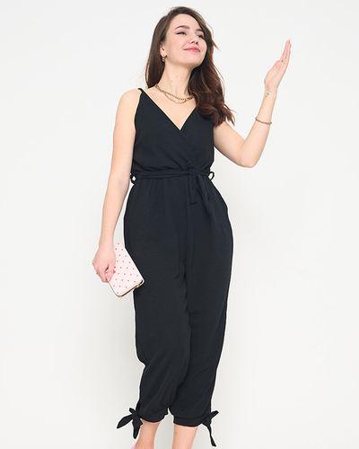 Combinaison femme noire à fines bretelles - Vêtements