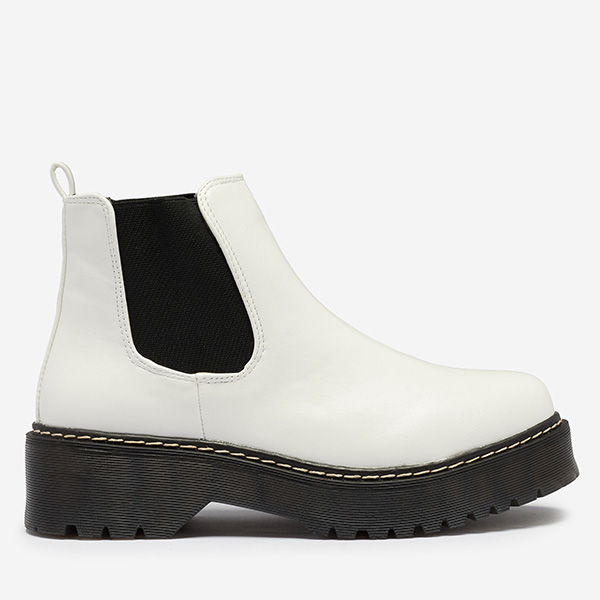 OUTLET Bottes pour femmes blanches sur une semelle plus épaisse Somco - Footwear