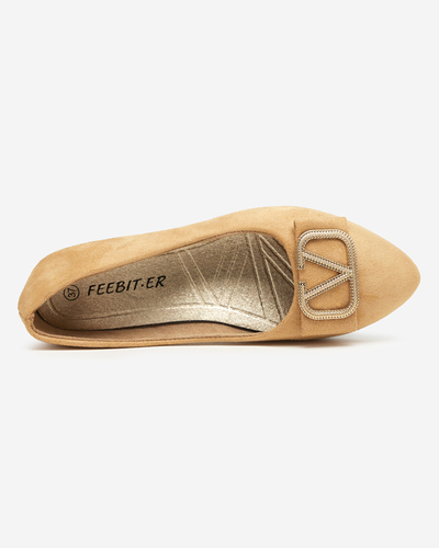 Ballerines beiges pour femmes avec ornement sur le bout Cavo - Footwear