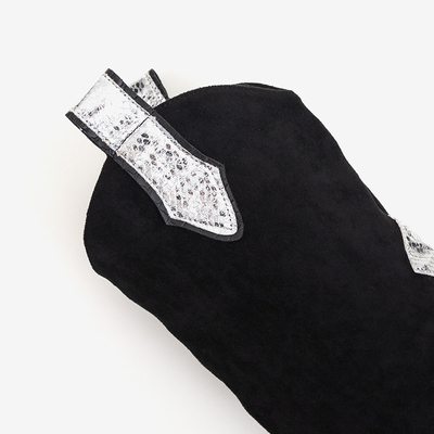 Bottines noires avec revers décoratif Acilip- Footwear