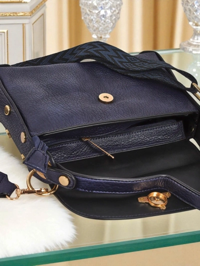 Sac à Main Femme Melia Cielo – Cuir Écologique Marine avec Motif Abeille