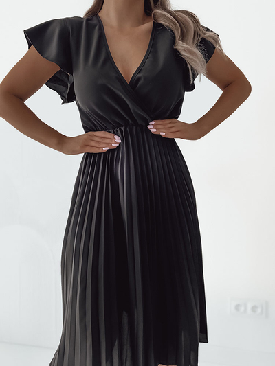 Royalfashion Robe midi plissée pour femme