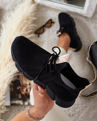 Chaussures de sport noires et beiges pour femmes Bommgi - Footwear