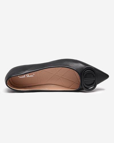 Ballerines pointues noires pour femme avec ornement sur le bout Manico - Footwear