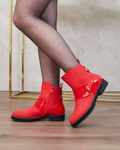 Royalfashion Bottes rouges mates pour femmes Setipfa