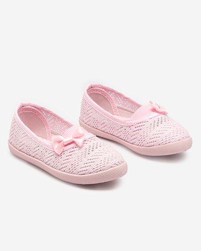 OUTLET Baskets ajourées fille rose clair avec nœud Apllo - Footwear