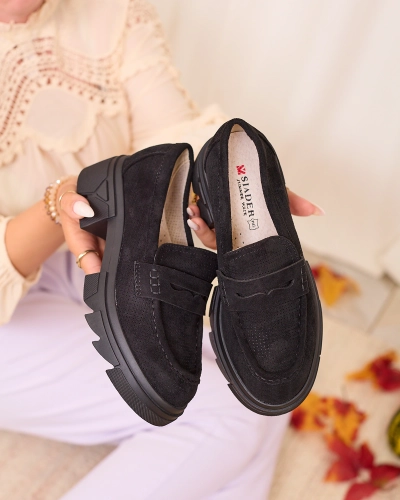 Royalfashion Mocassins ajourés femme noir Lace Glide