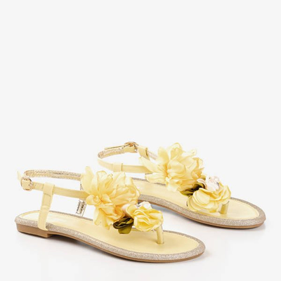 Sandales jaunes avec fleur décorative Nosta - Chaussures 1