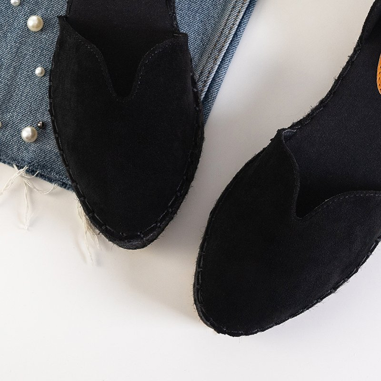 OUTLET Sandales noires pour femmes a'la espadrilles sur la plateforme Monata - Footwear
