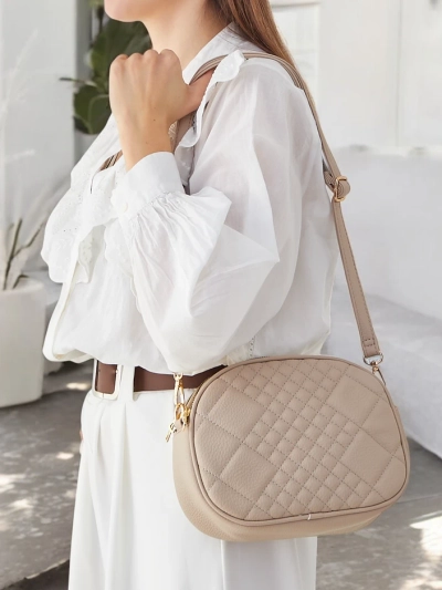 Royalfashion petit sac à main ovale pour femmes en éco-cuir