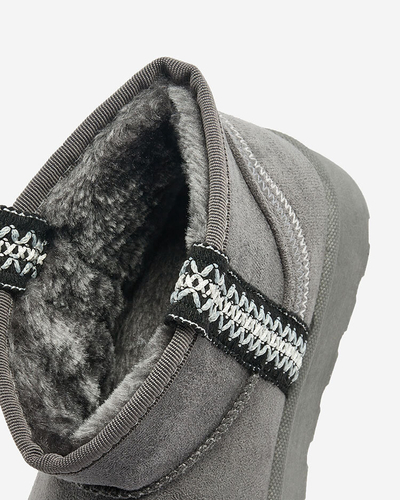 Royalfashion Bottes courtes pour femmes a'la bottes de neige avec ornement Erititta