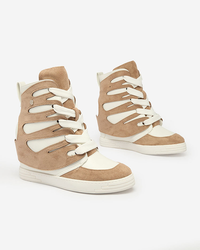 Royalfashion Marron clair Pamstinsa Bottes sportives à talons pour femmes