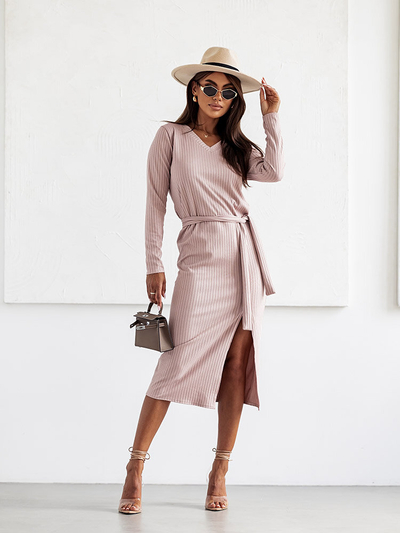 Royalfashion Robe mi-mollet en coton pour femme