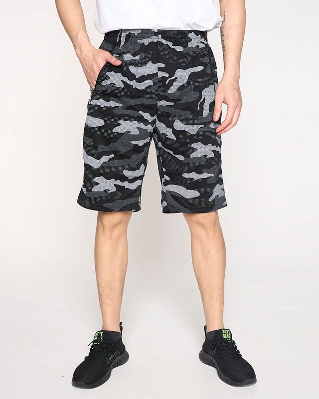Pantalon de survêtement noir à motif camouflage pour homme - Vêtements