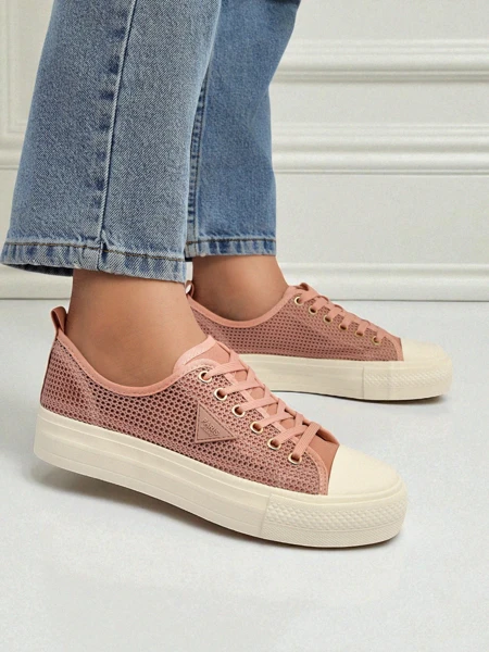 Baskets pour femmes Afrodyta Rosa – chaussures roses aérées en tissu pour l'été