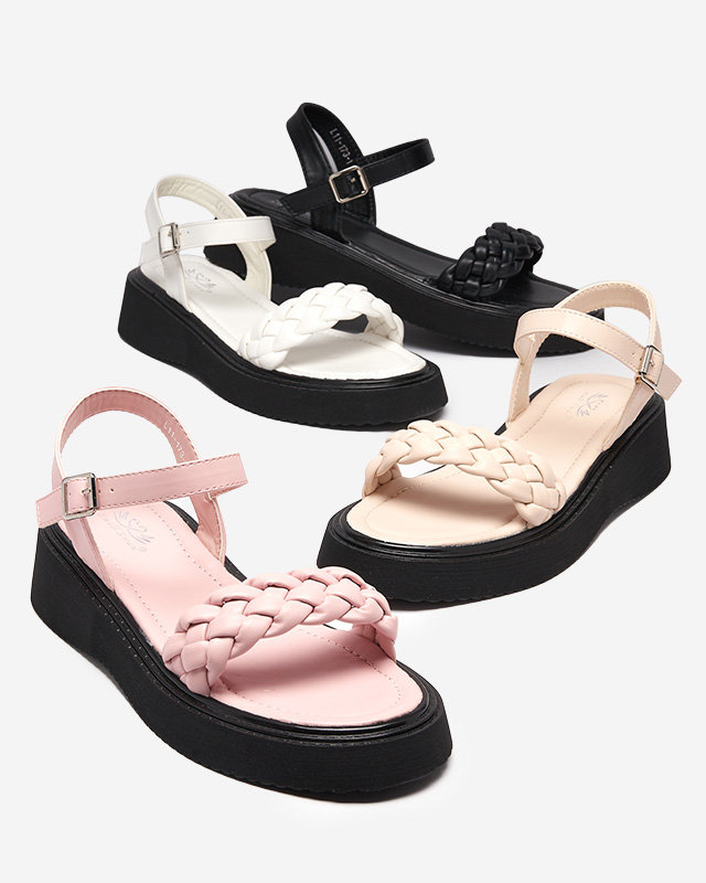 OUTLET Sandales blanches pour femmes sur semelle plus épaisse Usinos- Footwear