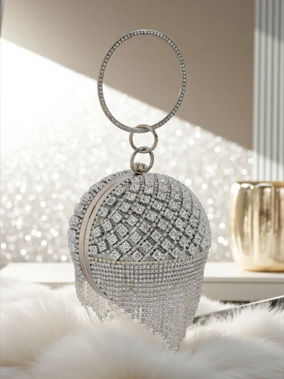 Royalfashion Sac à main boule pour femme avec strass Velora Bloom