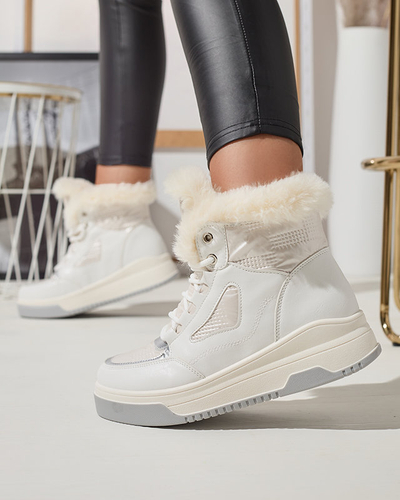 OUTLET Bottes lacées blanches pour femmes a'la snow boots Ojilen - Footwear