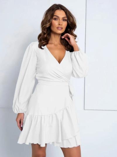 Robe mini à nouer pour femmes Royalfashion avec volants