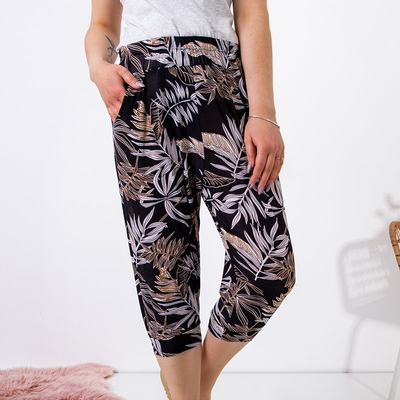 Short femme noir à imprimé floral PLUS TAILLE - Vêtements