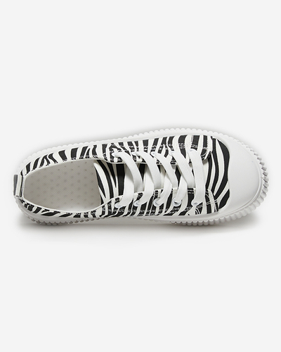 OUTLET Chaussures de sport femme blanches et noires, baskets Amrica- Shoes