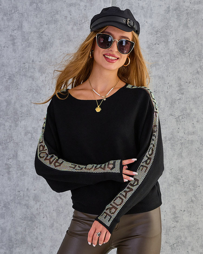 Royalfashion Pull fin pour femme avec zircons