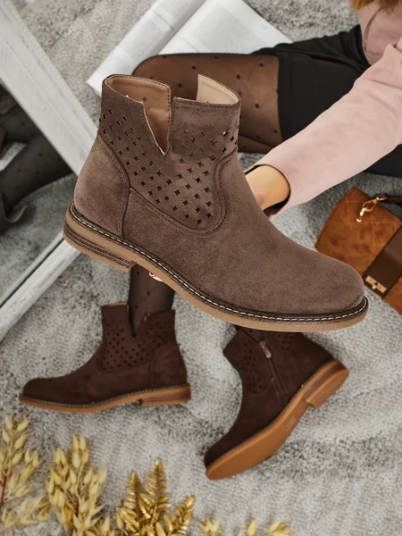 Bottines pour femmes en cuir naturel Rito