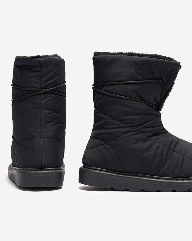 Bottines pour Femmes Luna Noires en Tissu Chaudes pour l'Hiver