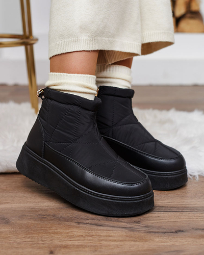 Royalfashion Bottes de neige à enfiler pour femme en noir Armeda