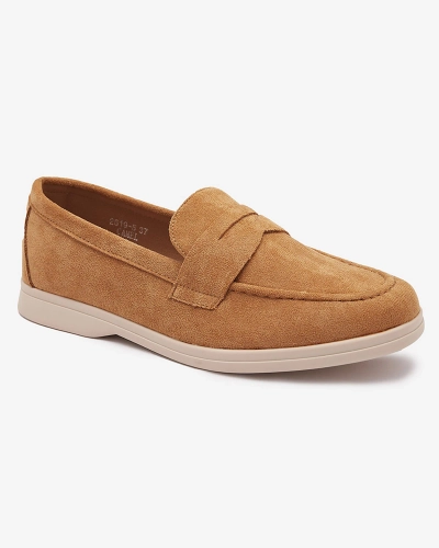 Mocassins femme en éco-suède couleur camel Daffer- Footwear