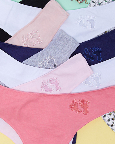 Strings coton brodés femme 8/paquet - Sous-vêtements