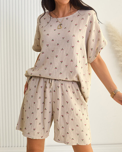 Royalfashion Ensemble d'été en coton pour femme