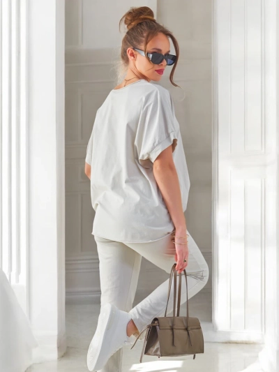 Ensemble en coton Royalfashion pour femmes avec manches courtes et pantalons droits