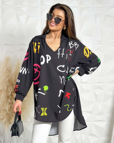 Royalfashion Robe tunique a'la à motifs pour femme