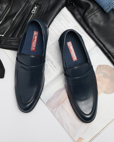 Demi-souliers classiques pour hommes bleu marine Jerif - Chaussures