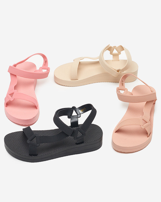 OUTLET Sandales plates femme rose foncé Ostoy-Shoes