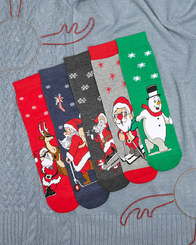 Chaussettes longues de Noël pour hommes 5 / paquet - Sous-vêtements