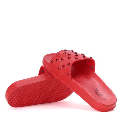 Tongs rouges avec cristaux Retana - Chaussures 1