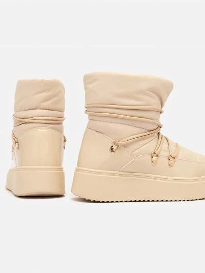 Royalfashion Bottes de neige à enfiler pour femme en beige Dabenda