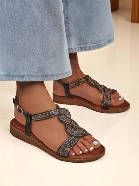 Royalfashion Sandales pour femmes avec brides décoratives Aria Shine